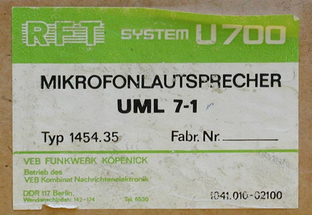 Mikrofonlautsprecher UML 7-1 fuer U 700