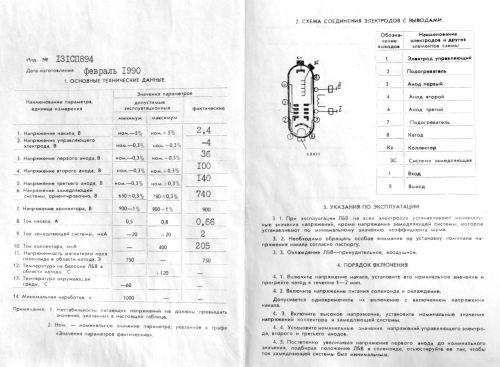 Wanderfeldröhre UW-1022B, UV-1022A, УВ-1022А