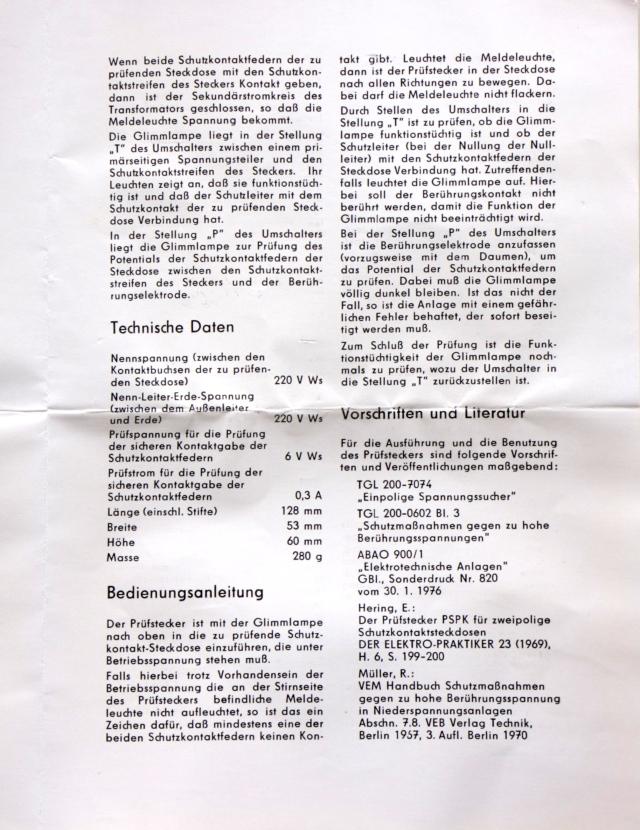 Prüfstecker Typ PSPK Hanno Schmidt Sebnitz 1977 DDR